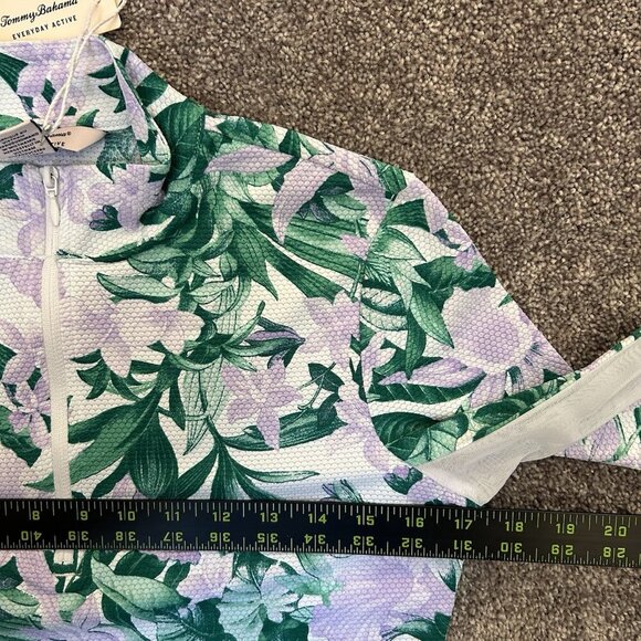 Tommy Bahama Women's Long Sleeve Top Jacket Size XS Floral 1/4 Zip Mock Neck NWT - Picture 5 of 11